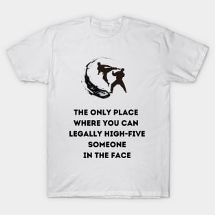 Karate funny saying | High five in face T-Shirt